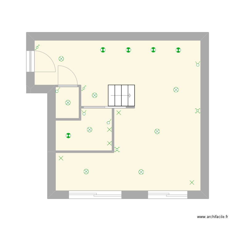 Cas pratique 2 - RdC vierge. Plan de 1 pièce et 32 m2