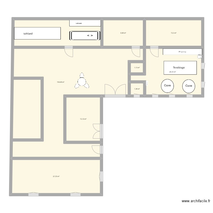 GIE de Peisey. Plan de 8 pièces et 195 m2