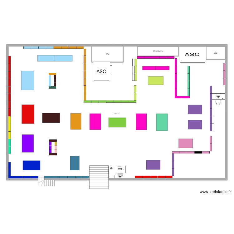 etage 5 gibert. Plan de 4 pièces et 516 m2