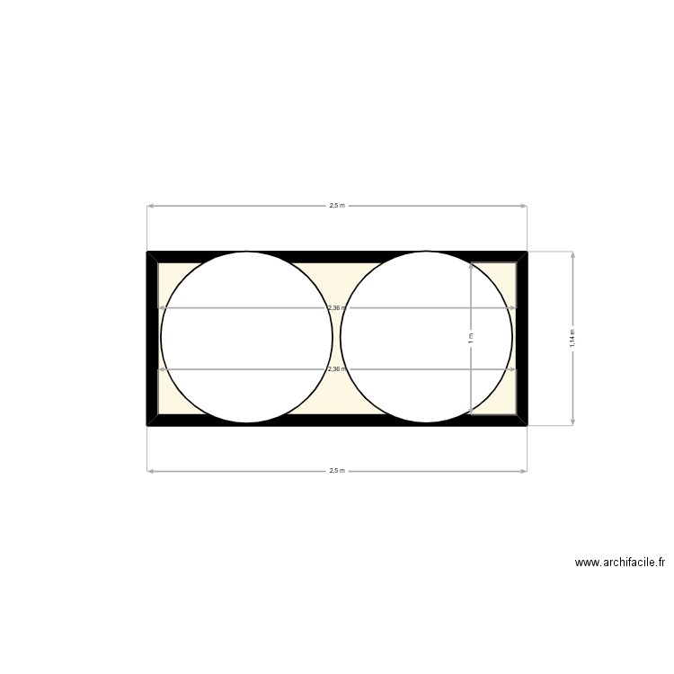 porte moto et roues. Plan de 1 pièce et 2 m2