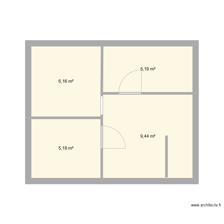 MAISON BOUSSY N°1. Plan de 4 pièces et 26 m2