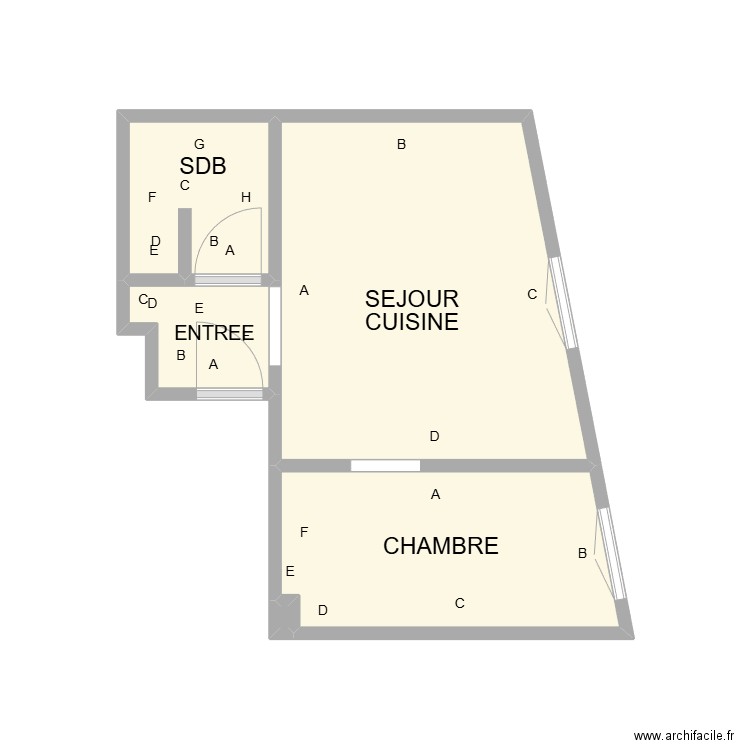 ETAGE 2 BAGNOLS PB. Plan de 5 pièces et 13 m2