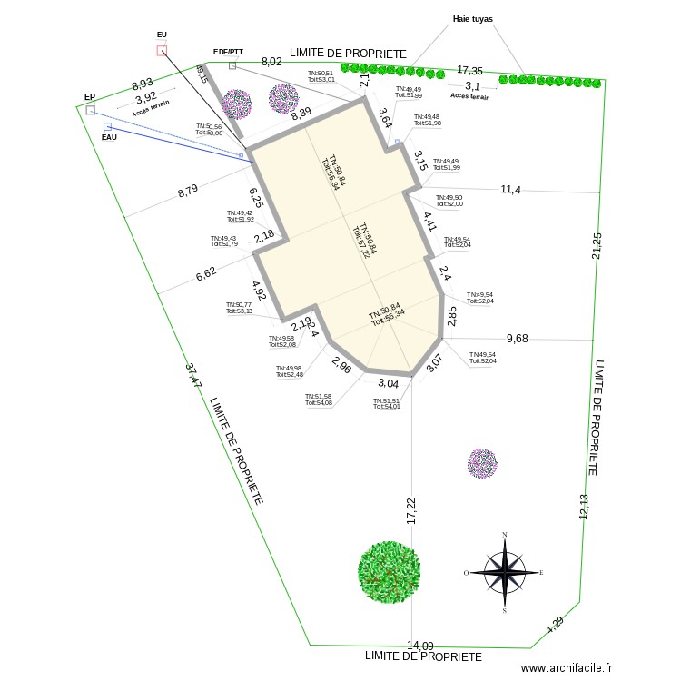 PCMI. Plan de 1 pièce et 134 m2