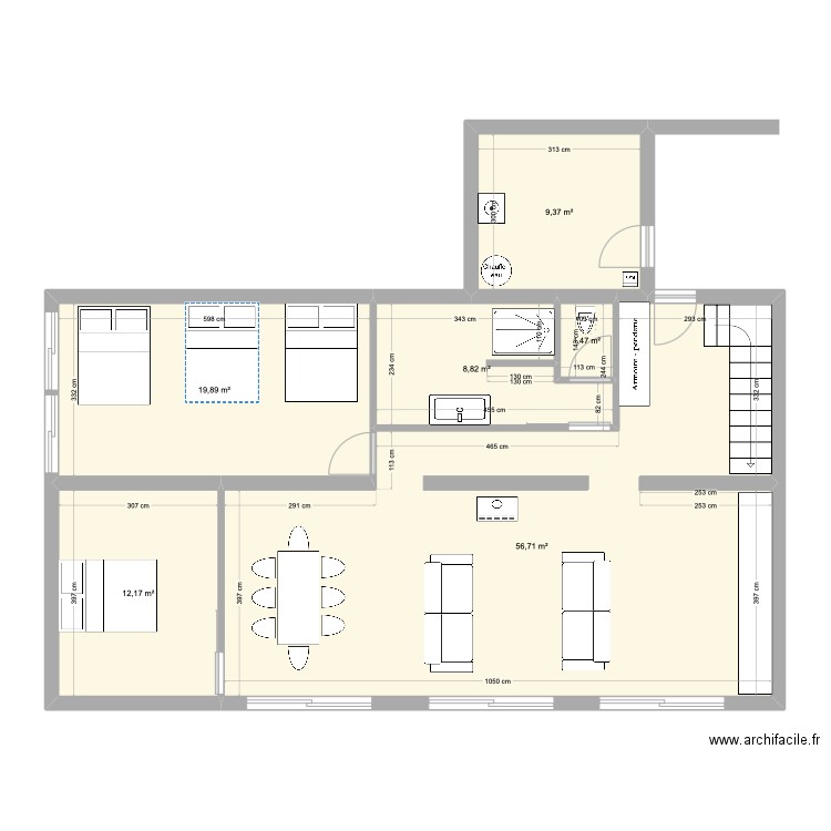 fc nouveau. Plan de 10 pièces et 144 m2