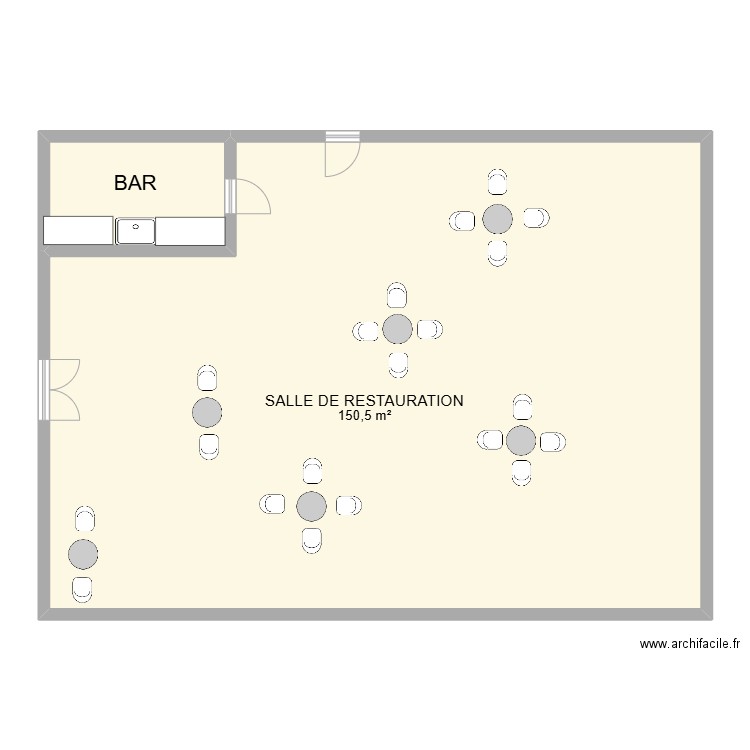 SALLE DE RESTAURATION . Plan de 2 pièces et 160 m2