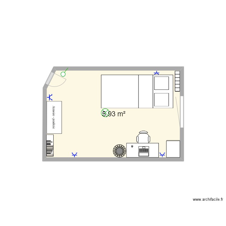 toto appartement. Plan de 1 pièce et 6 m2