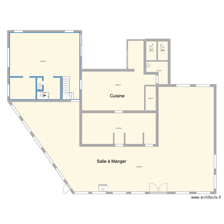 La Fregatte. Plan de 8 pièces et 311 m2