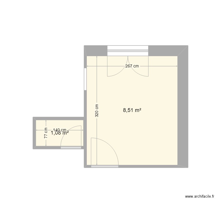 appart tlse. Plan de 2 pièces et 10 m2