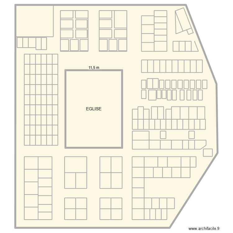 cimetiere. Plan de 210 pièces et 2503 m2