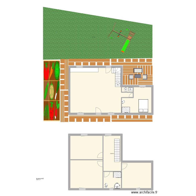 robert. Plan de 3 pièces et 139 m2