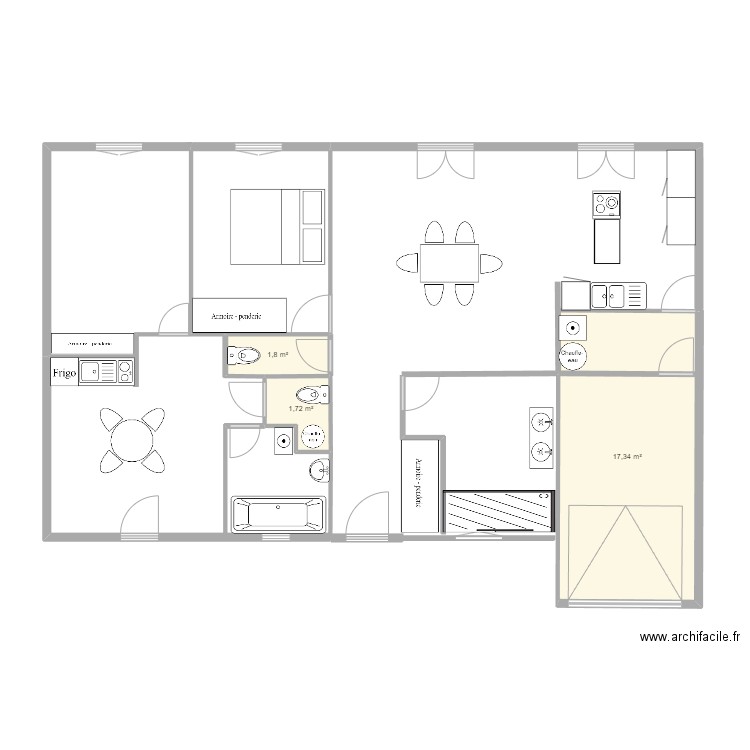 DEFONTAINE modif. Plan de 3 pièces et 21 m2