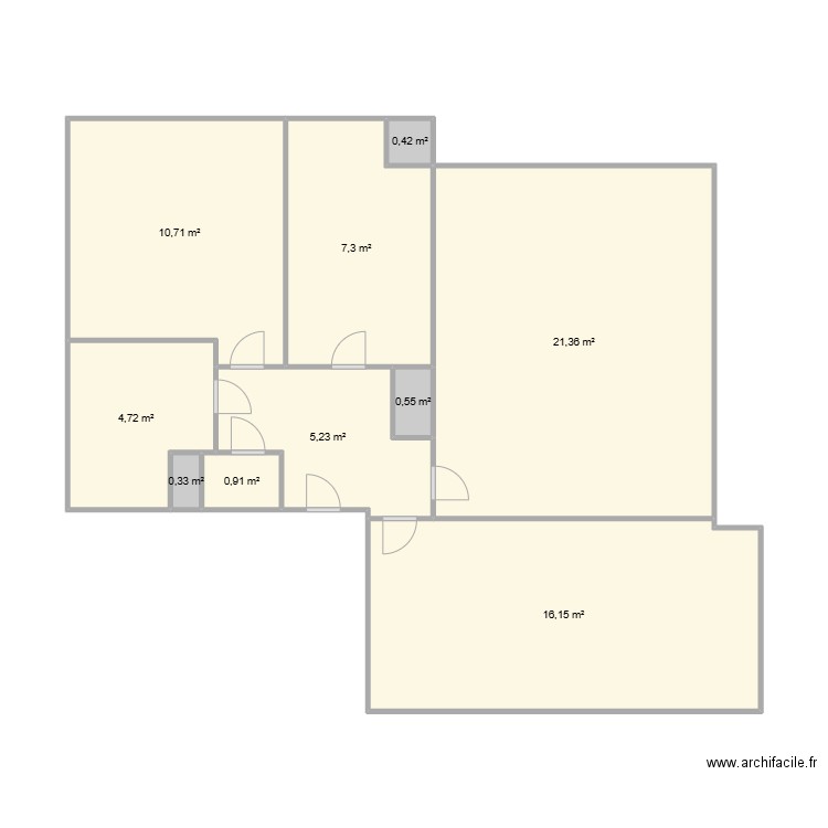 logement. Plan de 11 pièces et 66 m2