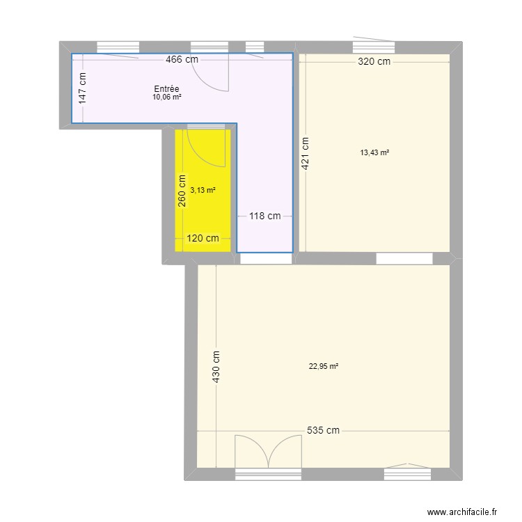 CAPITOU. Plan de 4 pièces et 50 m2