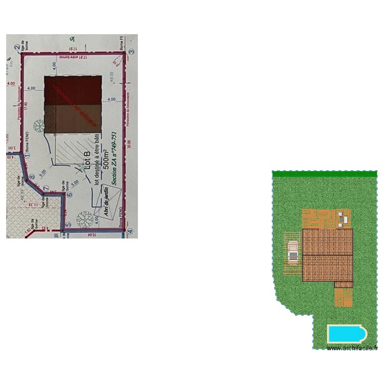 Maison 2. Plan de 3 pièces et 64 m2