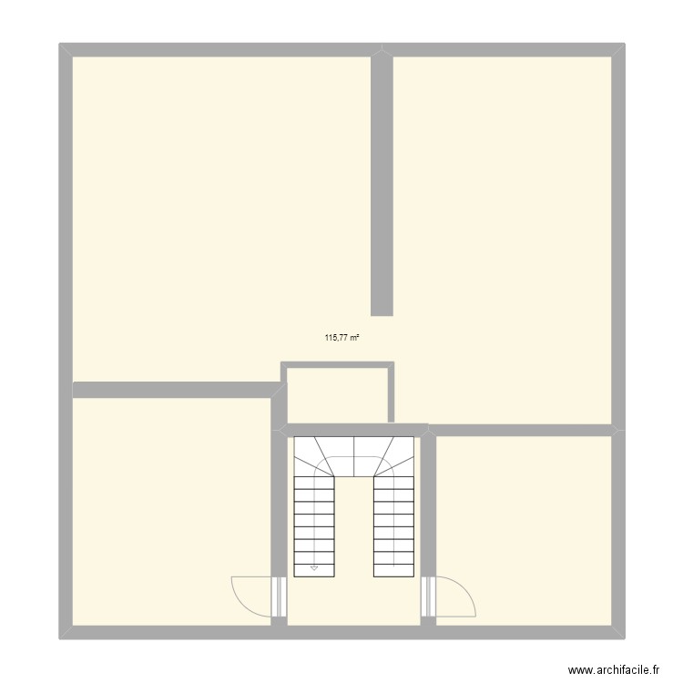 2eme etage . Plan de 1 pièce et 116 m2