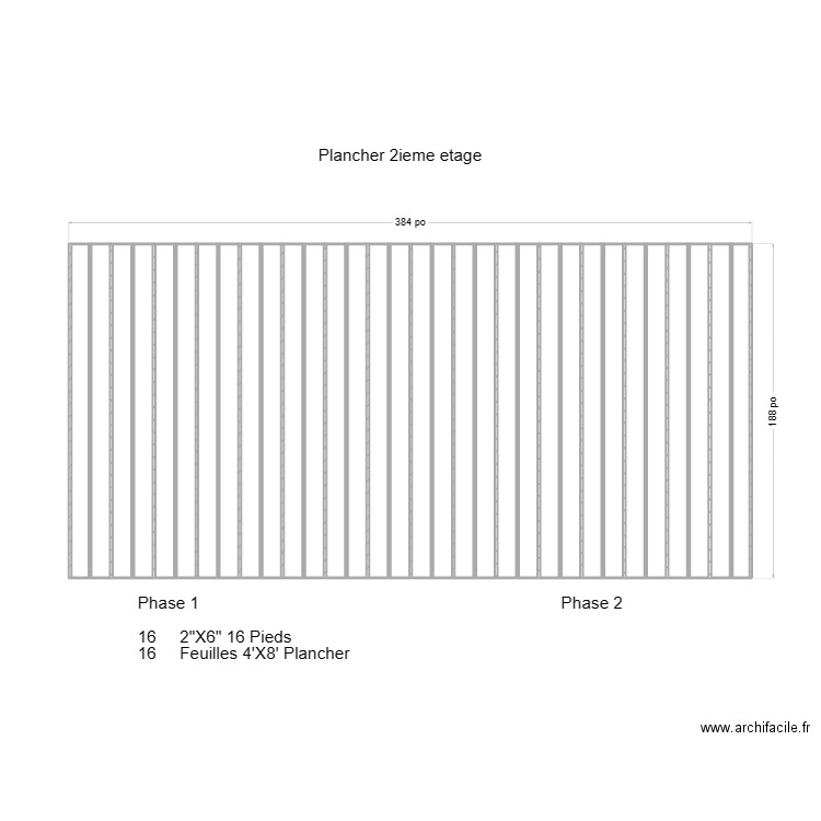 2 ieme plancher 16X32. Plan de 0 pièce et 0 m2