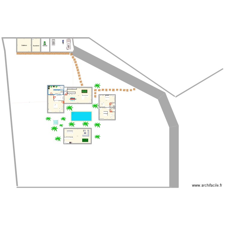 Maison Privée Ban Phe . Plan de 9 pièces et 372 m2