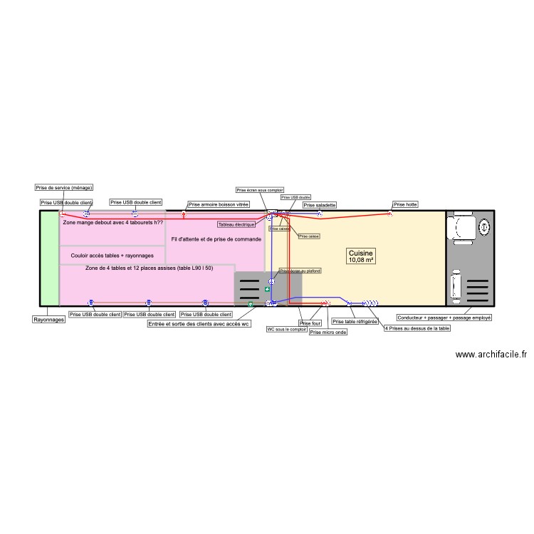 FAST électricité. Plan de 25 pièces et 80 m2