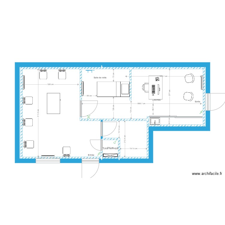 Cabinet medical 2. Plan de 8 pièces et 47 m2