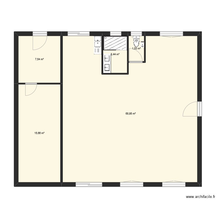 AiguillonS/Mer. Plan de 5 pièces et 97 m2