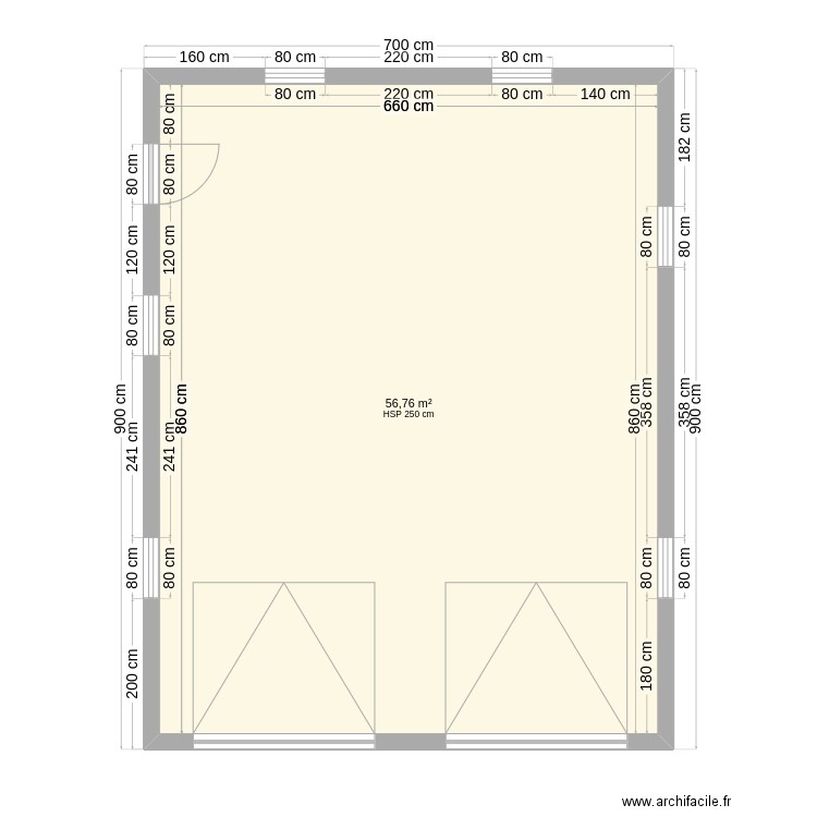 GarageGarage. Plan de 1 pièce et 57 m2