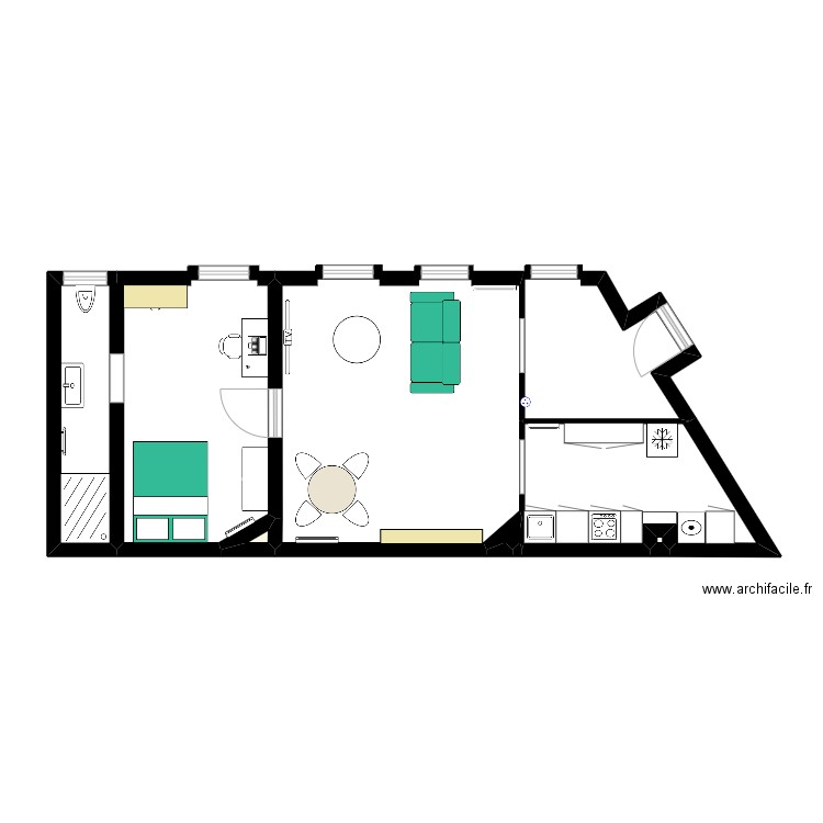 plan de base 2. Plan de 4 pièces et 8 m2