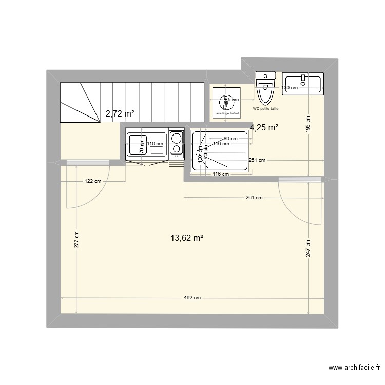 plan vanina. Plan de 3 pièces et 21 m2