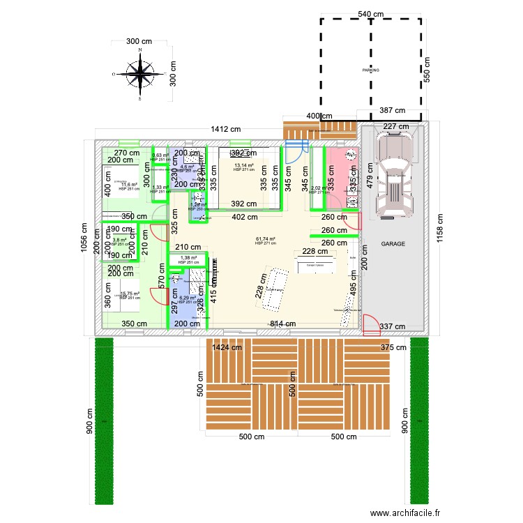 maison vineuil caudale. Plan de 15 pièces et 167 m2