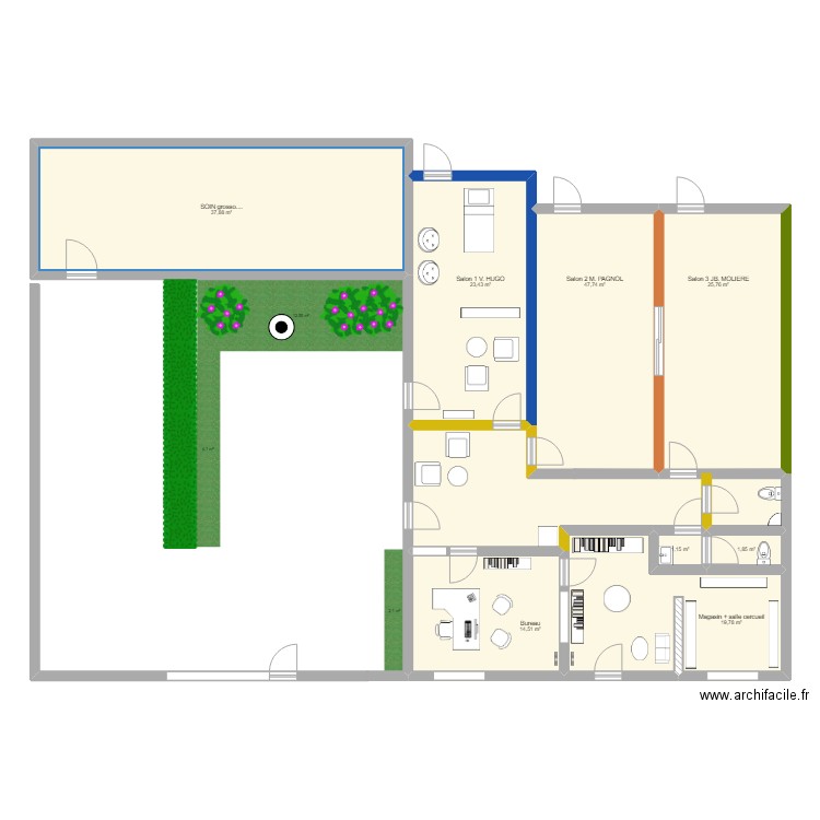 Matour projet. Plan de 8 pièces et 172 m2