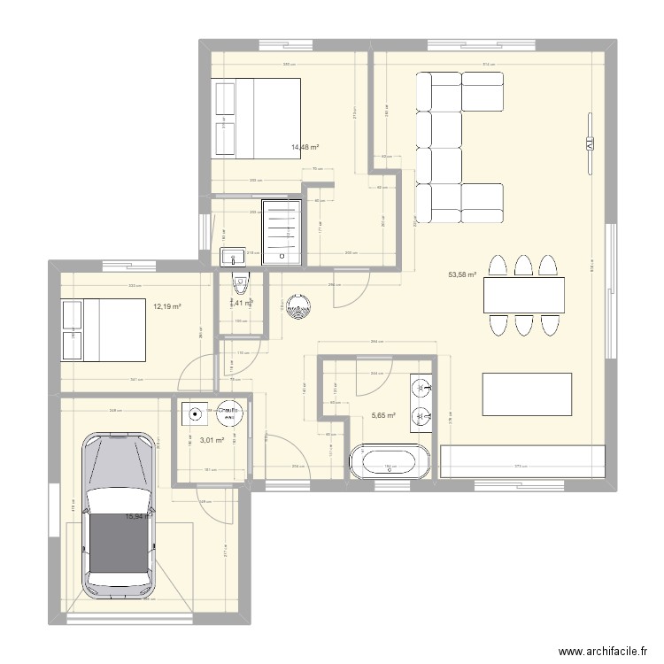 Maison V3. Plan de 7 pièces et 106 m2