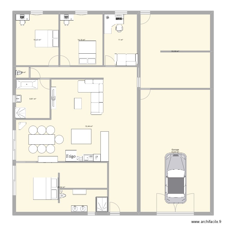 futur maison. Plan de 9 pièces et 238 m2