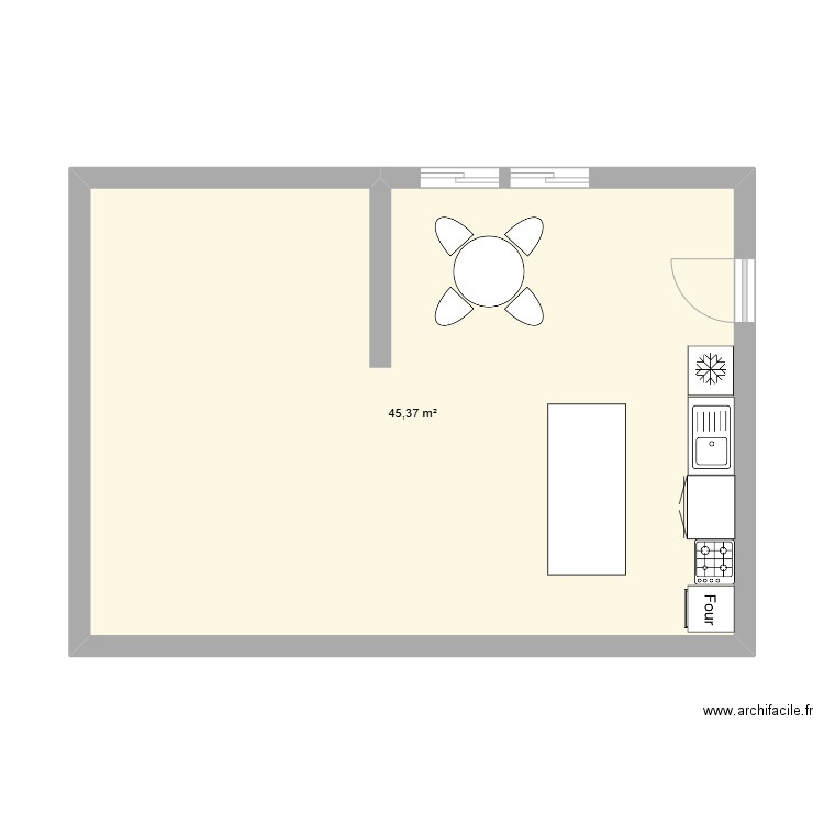 MOVIE NOEL. Plan de 1 pièce et 45 m2