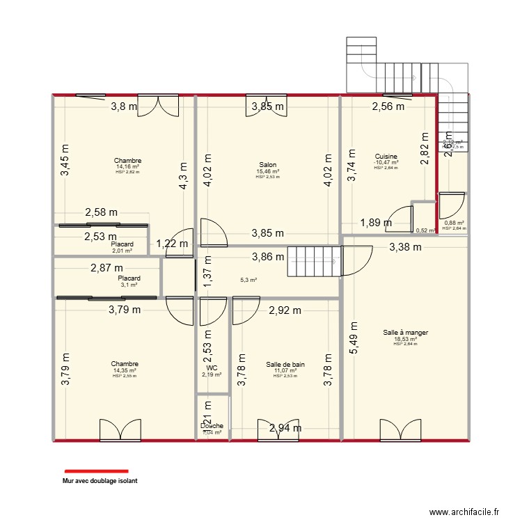 17 AV PLAN REEL. Plan de 15 pièces et 101 m2