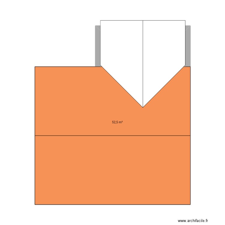 Combles. Plan de 1 pièce et 53 m2