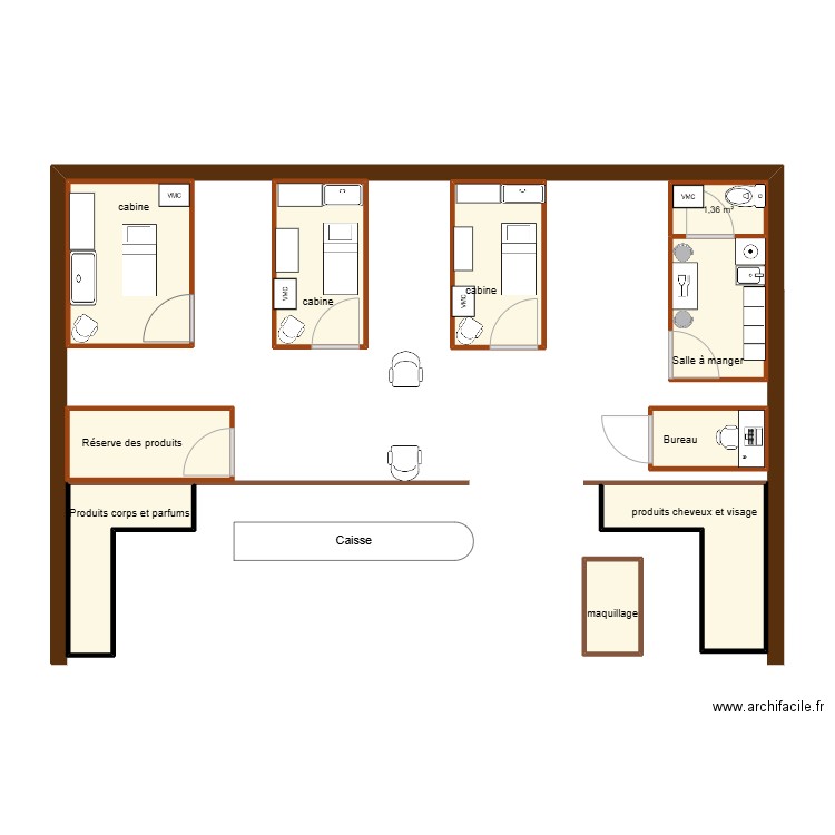 Plan 2D de Yves Rocher Fenouillet. Plan de 10 pièces et 33 m2