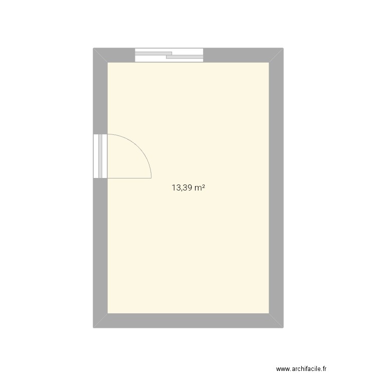 Salon. Plan de 1 pièce et 13 m2