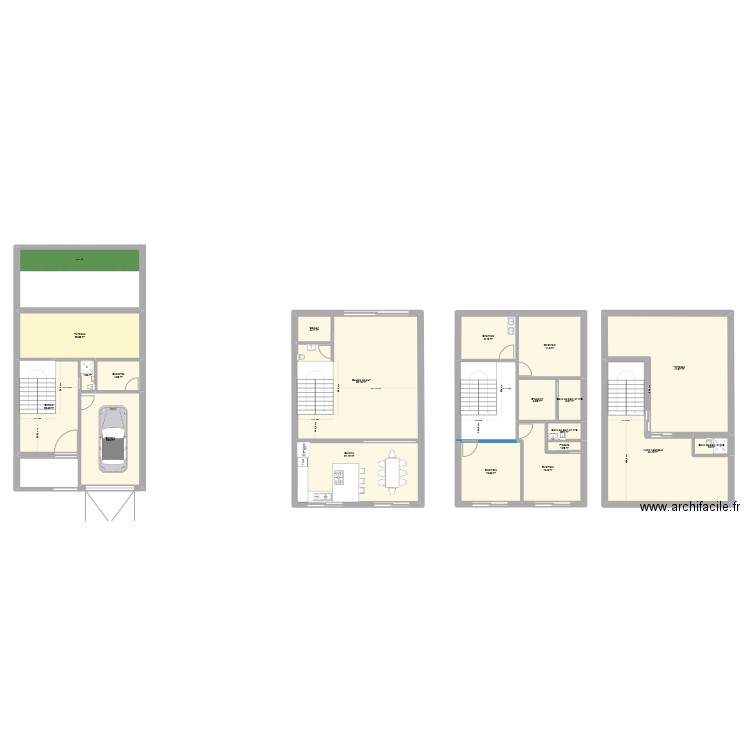 v f . Plan de 19 pièces et 296 m2