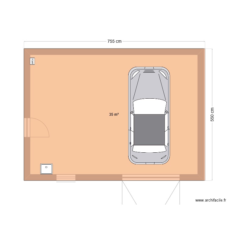 garage1. Plan de 1 pièce et 35 m2