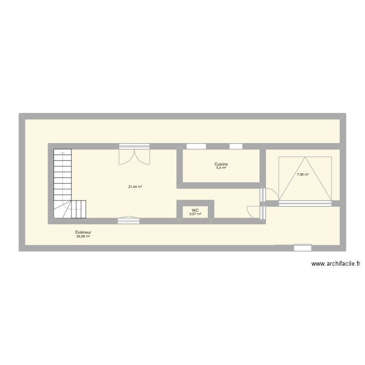 test. Plan de 5 pièces et 72 m2