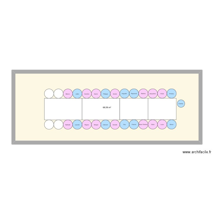 Catherinette 2. Plan de 1 pièce et 69 m2