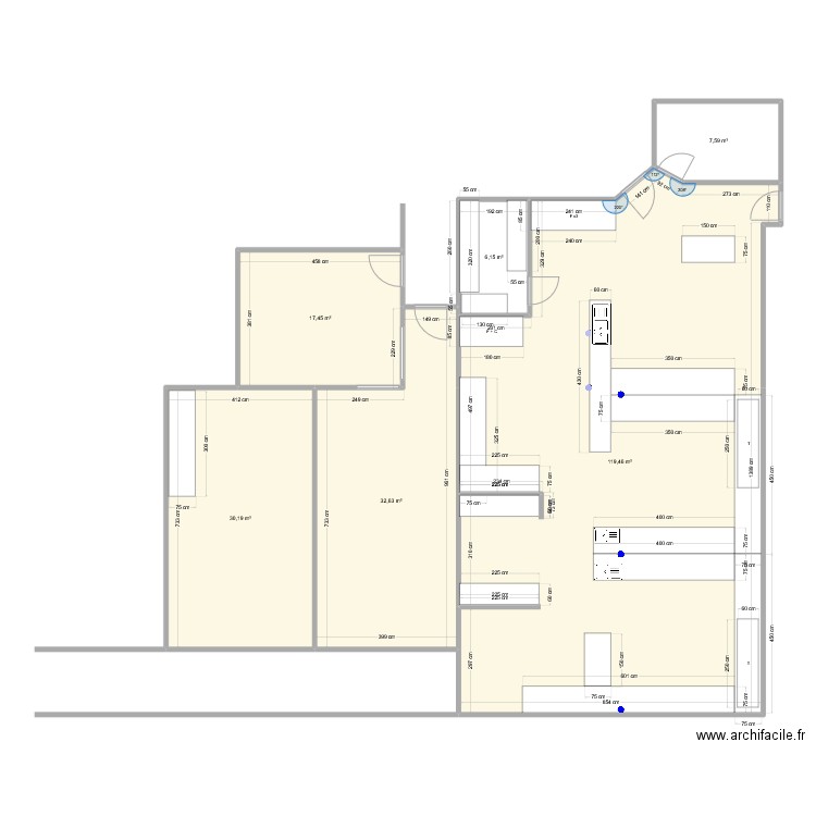 LABCHEM. Plan de 6 pièces et 213 m2