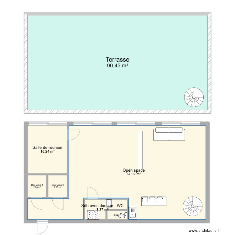 6 6-T. Plan de 7 pièces et 177 m2