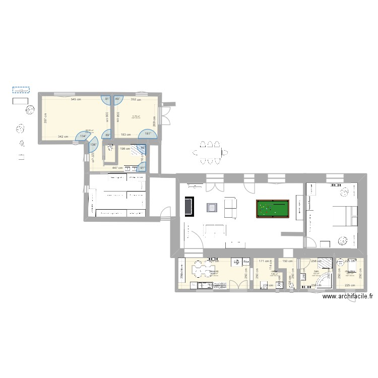 Thibaudiere rdc 2. Plan de 6 pièces et 75 m2