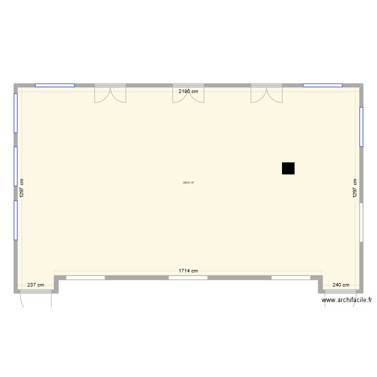 Projet Sélys. Plan de 1 pièce et 269 m2