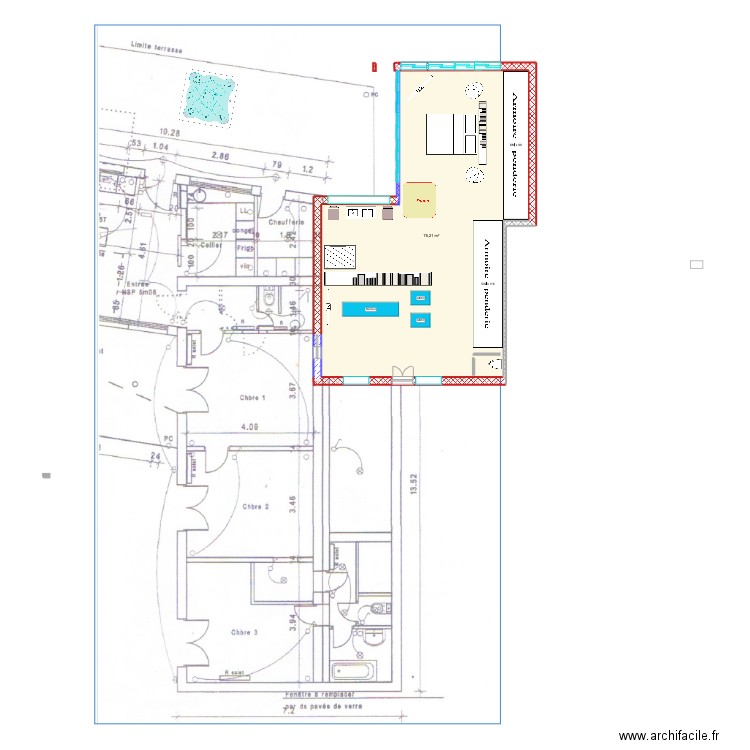 Essai04. Plan de 1 pièce et 75 m2