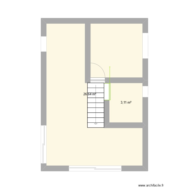 chalet 1. Plan de 2 pièces et 30 m2