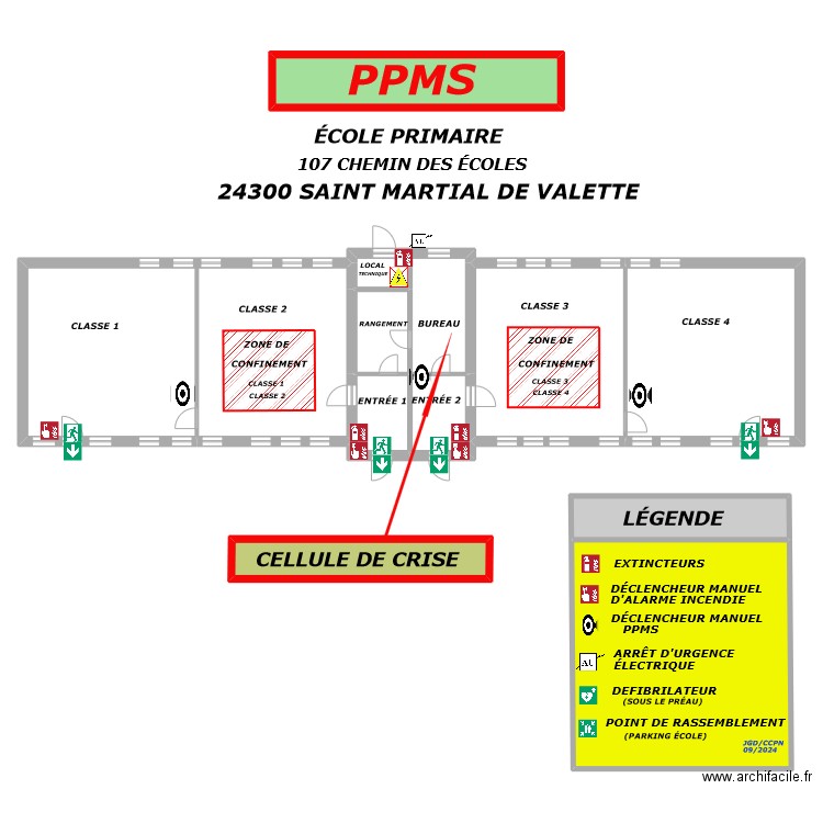 SMV ECOLE  PPMS. Plan de 12 pièces et 396 m2