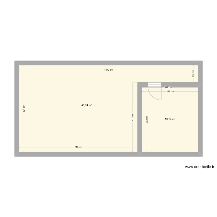 plan masse salon. Plan de 2 pièces et 54 m2