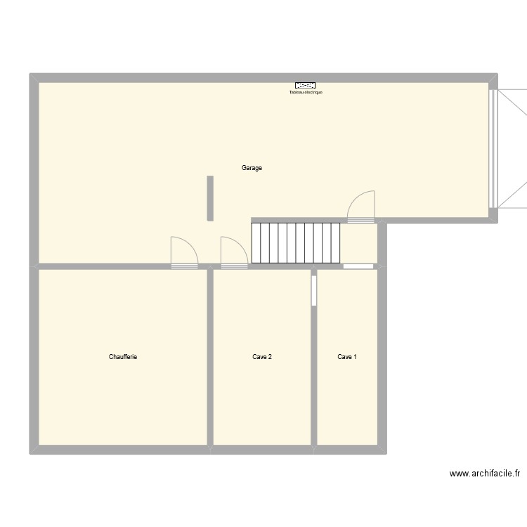 Papy - Sous-sol. Plan de 4 pièces et 117 m2