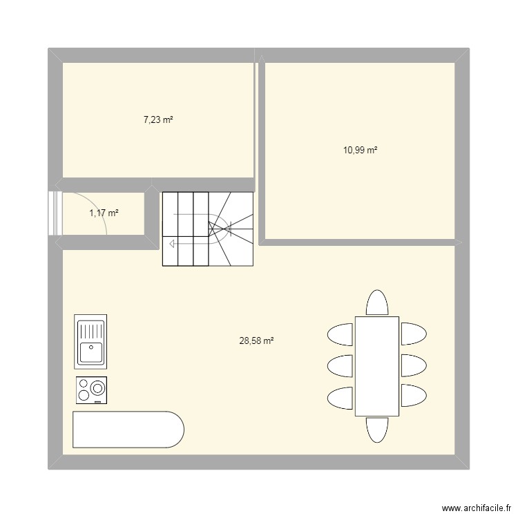 A77. Plan de 4 pièces et 48 m2